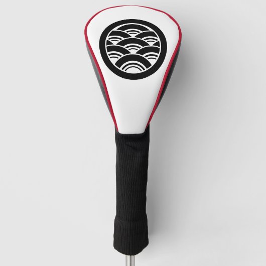 Überlappende Wellen im Kreis Golf Headcover (Vorderseite)