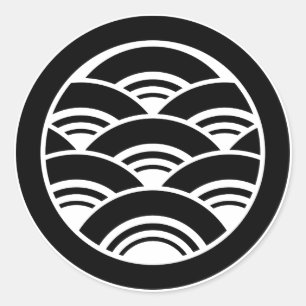 Überlappende Wellen im Kreis Runder Aufkleber