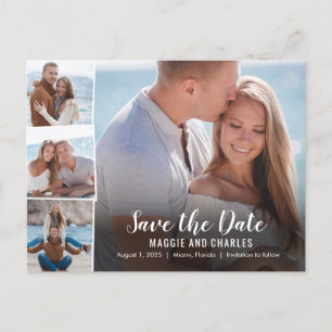 Überlappte Fotos Save the Date Postkarte