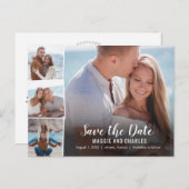 Überlappte Fotos Save the Date Postkarte (Vorne/Hinten)