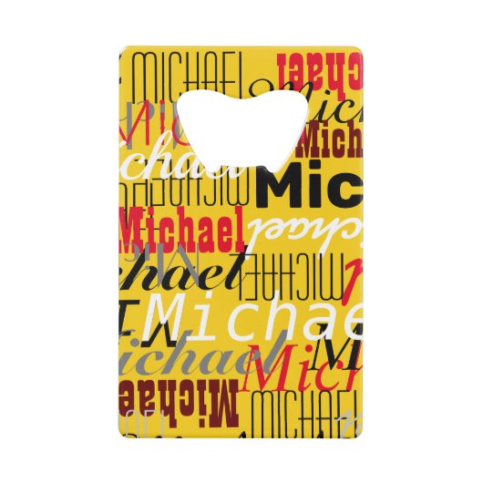 Überlappte Namen Geldbeutel Flaschenöffner (Vorderseite)