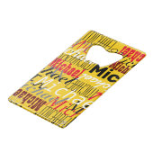 Überlappte Namen Geldbeutel Flaschenöffner (Rückseite Schrägansicht)