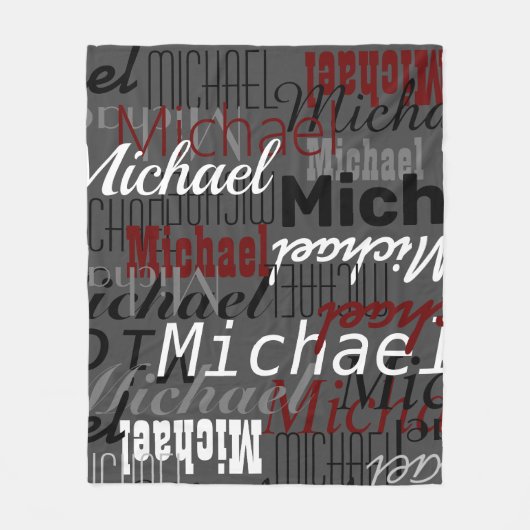 Überlappte Namen überall dunkelgrau Fleecedecke (Vorderseite)