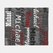 Überlappte Namen überall dunkelgrau Fleecedecke (Vorderseite (Horizontal))