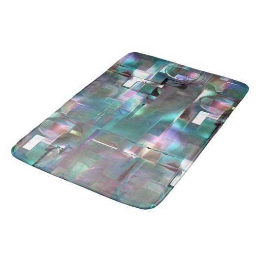 Überlappung des Gradienten grün und farbig in weic Badematte (Schrägansicht)