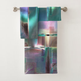 Überlappung des Gradienten grün und farbig in weic Badhandtuch Set