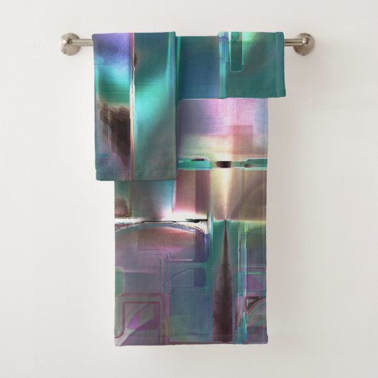 Überlappung des Gradienten grün und farbig in weic Badhandtuch Set (Insitu)