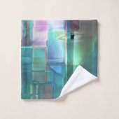 Überlappung des Gradienten grün und farbig in weic Badhandtuch Set (Waschlappen)