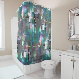 Überlappung des Gradienten grün und farbig in weic Duschvorhang