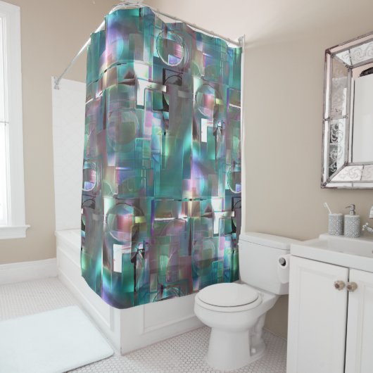 Überlappung des Gradienten grün und farbig in weic Duschvorhang (Beispiel)