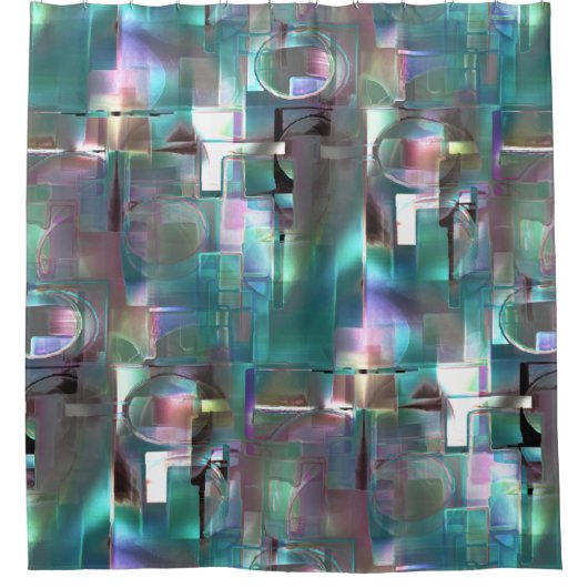 Überlappung des Gradienten grün und farbig in weic Duschvorhang (Vorderseite)