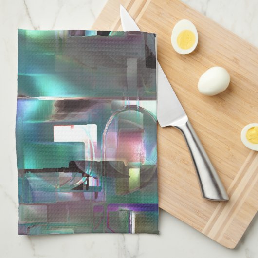 Überlappung des Gradienten grün und farbig in weic Geschirrtuch (Viertel Falte)