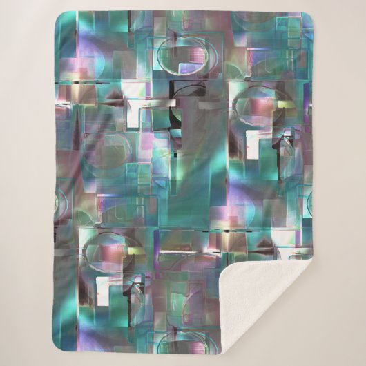 Überlappung des Gradienten grün und farbig in weic Sherpadecke (Vorderseite)