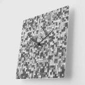 Überlappung kleiner Quadrate in Grautönen bis zur Quadratische Wanduhr (Winkel)