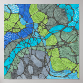 Überlastete Doodle drucken 8x8in. Poster