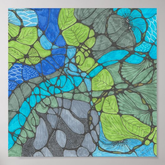 Überlastete Doodle drucken 8x8in. Poster (Vorne)