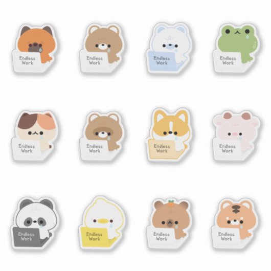 Überlastete Tiere Aufkleber (Vorderseite)