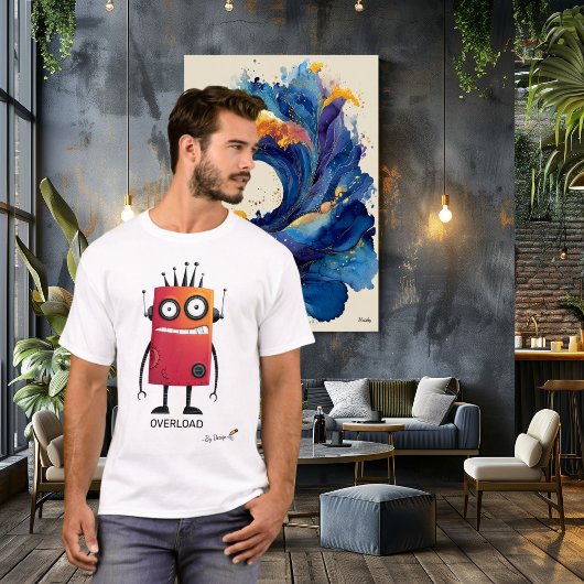 Überlasteter Roboter | Funny Geek T - Shirt für Er