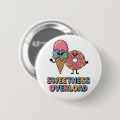 Überlastung der Süße | Donut & Ice Creme Kinder Button (Vorne & Hinten)