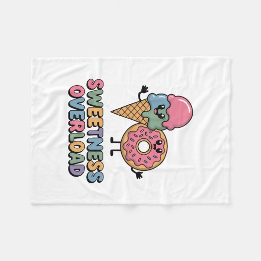 Überlastung der Süße | Donut & Ice Creme Kinder Fleecedecke (Vorderseite (Horizontal))