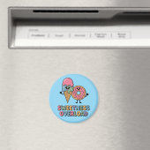 Überlastung der Süße | Donut & Ice Creme Kinder Magnet (In Situ (Geschirrspüler))