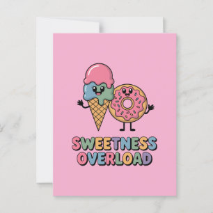 Überlastung der Süße Donut & Ice Creme Kinder Postkarte
