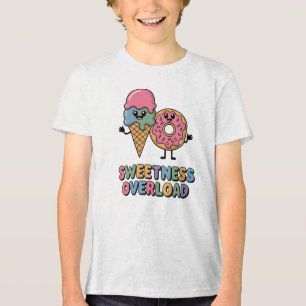 Überlastung der Süße   Donut & Ice Creme Kinder Tri-Blend Shirt