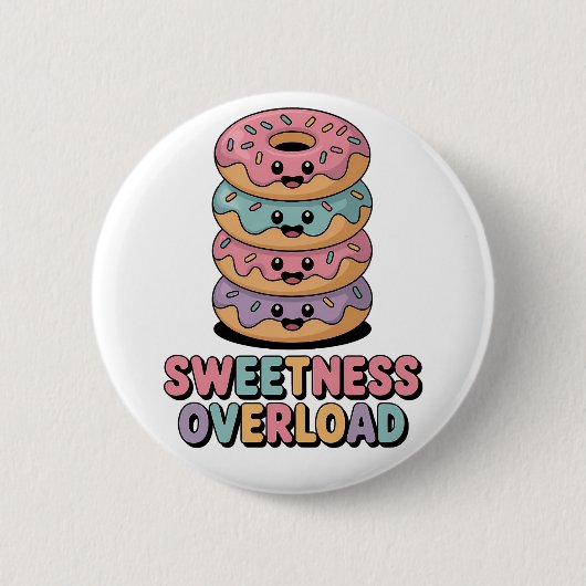 Überlastung der Süße | Donut Kids Button (Vorderseite)