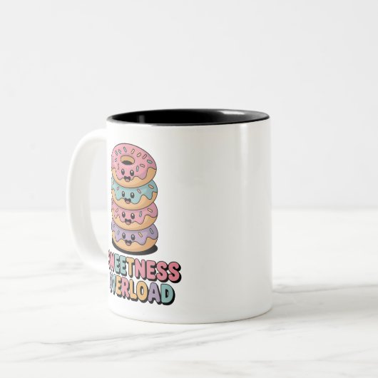 Überlastung der Süße | Donut Kids Zweifarbige Tasse (Vorderseite Links)