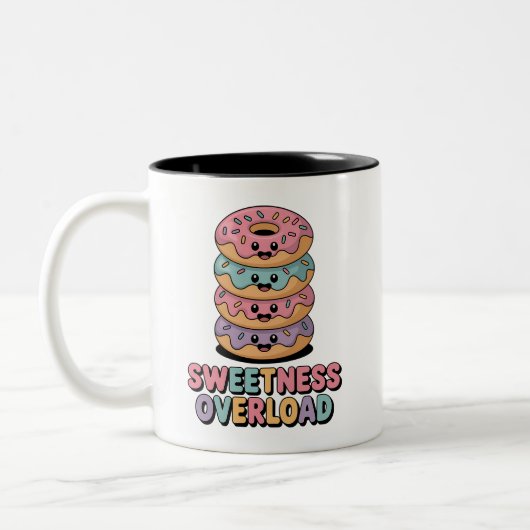 Überlastung der Süße | Donut Kids Zweifarbige Tasse (Links)