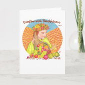 Überlauf mit Thankfully Erntedank Card Feiertagskarte (Vorderseite)