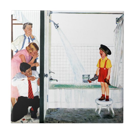 Überlaufende Badewanne Fliese (Vorderseite)
