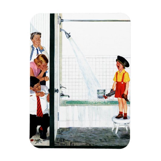 Überlaufende Badewanne Magnet (Vertikal)