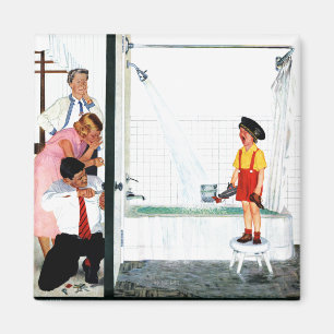 Überlaufende Badewanne Magnet