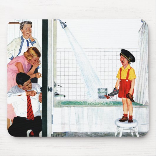 Überlaufende Badewanne Mousepad (Vorne)