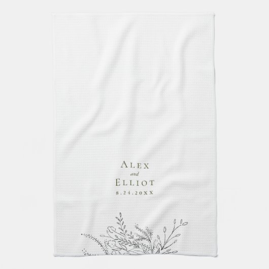 Überlaufendes Bouquet Hochzeitskitchtuch Geschirrtuch (Vertikal)