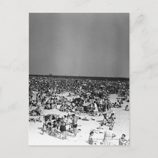 Überlaufener Strand Postkarte (Vorderseite)