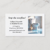 Überlauftoilette für ein Klempnergeschäft Visitenkarte (Vorderseite)