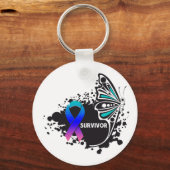 Überleben Abstrakter Schilddrüsenkrebs Schlüsselanhänger (Vorderseite)