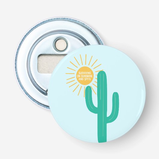 Überleben auf Sonnenschein und Spite Flaschenöffner (Vorderseite)