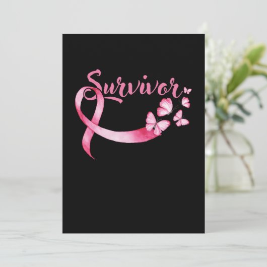 Überleben Brustkrebs Brustkrebs Bewusstsein Gif Einladung (Stehend Vorderseite)