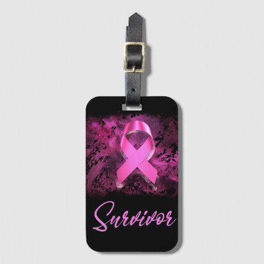Überleben, Brustkrebs fördern Gepäckanhänger (Vorderseite Vertikal)