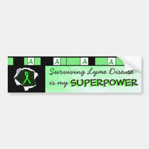 Überleben der Lyme-Krankheit Superpower-Autoaufkle Autoaufkleber