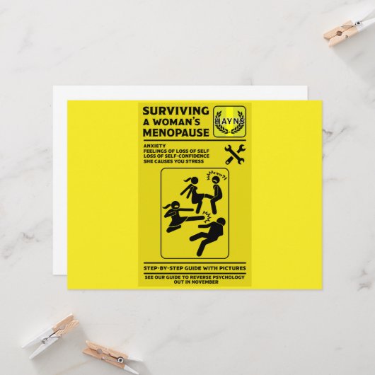 Überleben der Menopause Karte (Vorderseite/Rückseite Beispiel)
