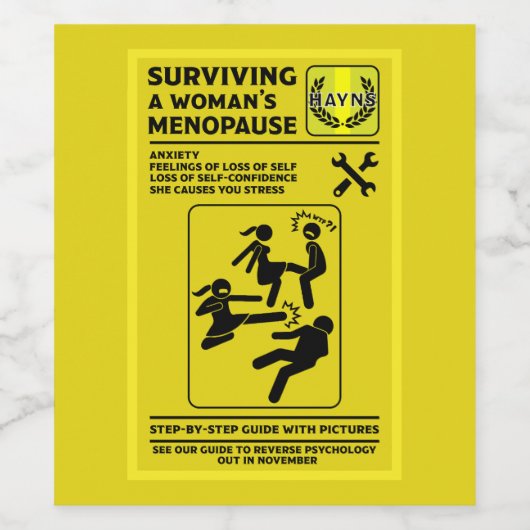 Überleben der Menopause Weinetikett (Einzelnes Label)