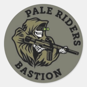 Überleben der Zombie-Apokalypse BLASSEN REITER Runder Aufkleber