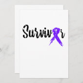 Überleben des Lila Ribbon Brustkrebs Save The Date (Vorne/Hinten)