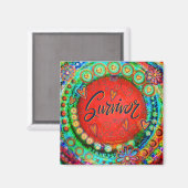 Überleben eines WORTES Inspirationskrebspatient Magnet (Vorderseite/Rückseite)