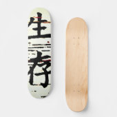 "Überleben" in asiatischer Sprache Skateboard (Vorderseite)