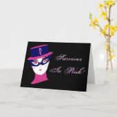 Überleben in rosa Brustkrebs Bewusstsein I Karte (Gelbe Blume)